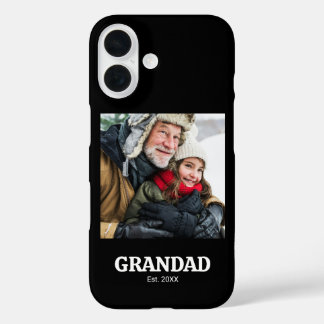 Black Grandad Established Typography Photo iPhone 16 Case