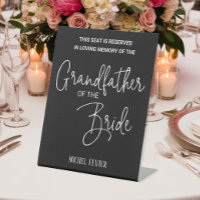 Black Grandfather of Bride Memorial Seat Wedding