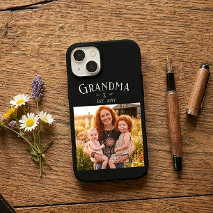 Black Grandma Established Custom Name Year Photo iPhone 16 Case