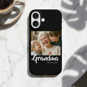 Black Grandma Established Script Photo iPhone 16 Case