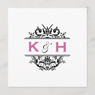 Black & Grape Square Crest Invite