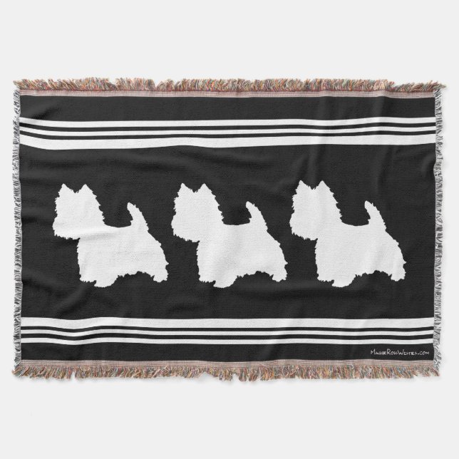 Black Graphic Throw Blanket (Front)