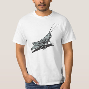 Black Grasshopper Etching Drawing T-Shirt