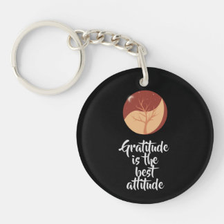 Black Gratitude Acrylic Keychain