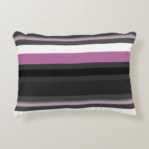 Black, Gray and White Stripes Accent Pillow