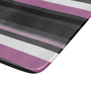 Black, Gray and White Stripes Cutting Board