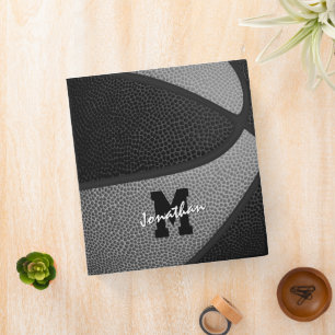 black gray boys girls team sports basketball binder