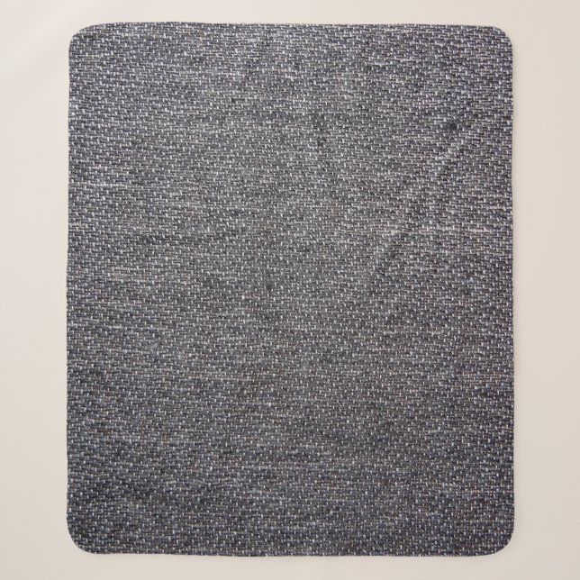 black gray cloth sherpa blanket (Front)