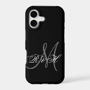BLACK GRAY MONOGRAM INITIALS