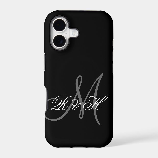BLACK GRAY MONOGRAM INITIALS (Back)