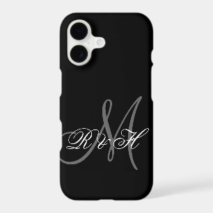 BLACK GRAY MONOGRAM INITIALS