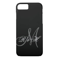 BLACK GRAY MONOGRAM INITIALS