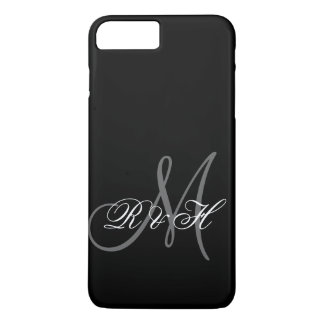 BLACK GRAY MONOGRAM INITIALS Case-Mate iPhone CASE