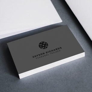 Black & Gray Pickleball Coaching Personal Trainer Business Card