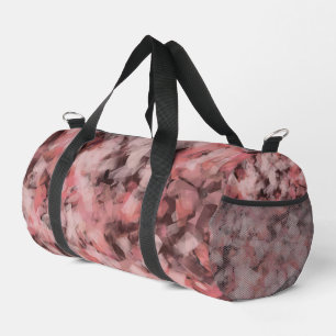Black Gray Pink White Modern Geometric Abstract Duffle Bag