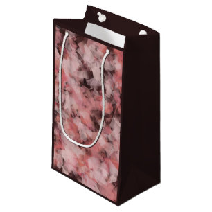 Black Gray Pink White Modern Geometric Abstract Small Gift Bag