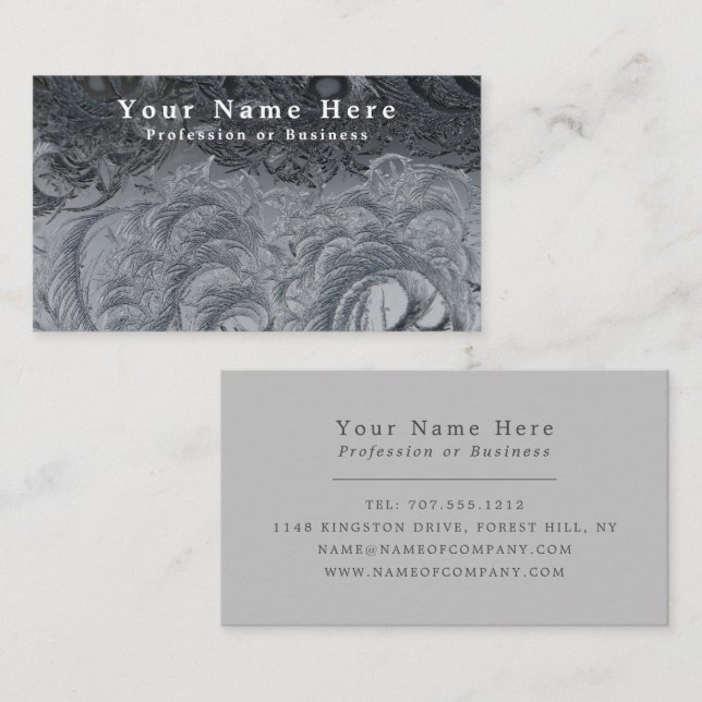 Black & Gray Vintage Patterned Business Card (Front/Back)