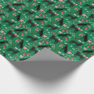 Black Great Dane christmas dog Wrapping Paper