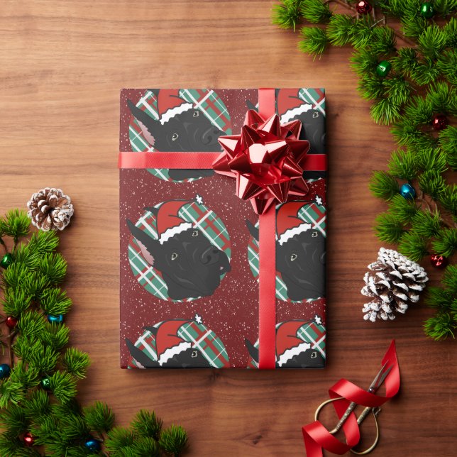 Black Great Dane Christmas  Wrapping Paper (Holiday Gift)