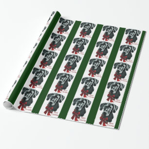 Black Great Dane Christmas Wrapping Paper