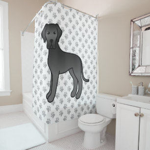Black Great Dane Cute Cartoon Dog