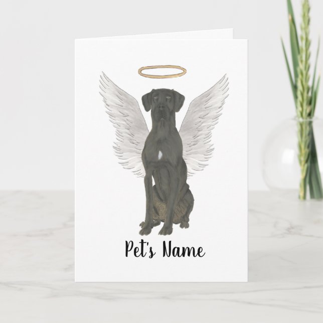 Black Great Dane Sympathy Memorial Card (Front)