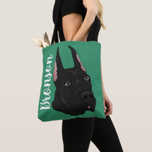 Black Great Dane  Tote Bag