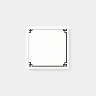 Black Greek Key Ornamental Border Post-it Notes