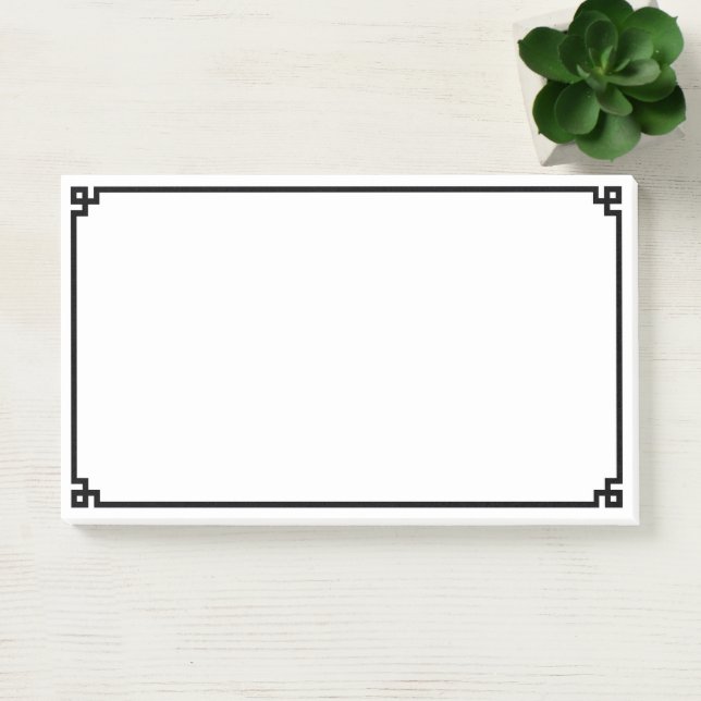 Black Greek Key Ornamental Border Post-it Notes (Office)