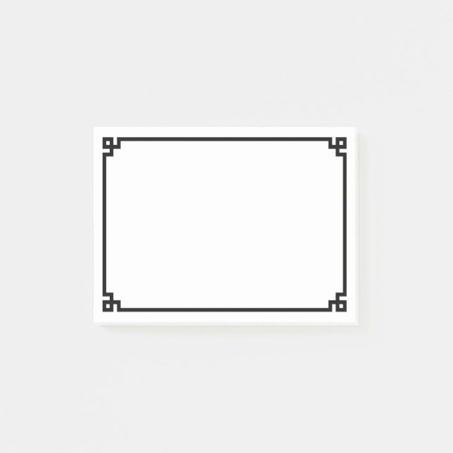 Black Greek Key Ornamental Border Post-it Notes (Front)