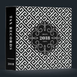 Black Greek Key Pattern Personalized 2018 Tax Binder<br><div class="desc">Get the next year organized with this modern,  elegant and feminine 2018 tax binder featuring black and white Greek key pattern with ornate tag. This customizable binder will be perfect as a Christmas gift.</div>