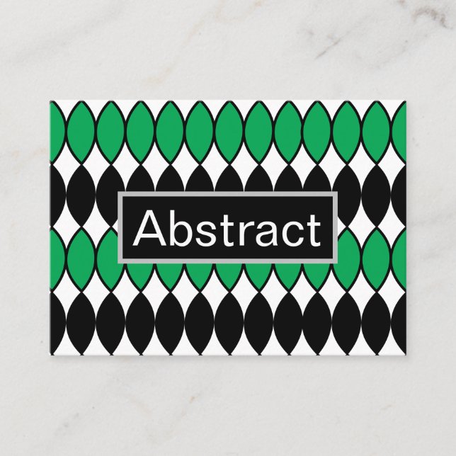 Black Green Abstract  Business Card (Front)