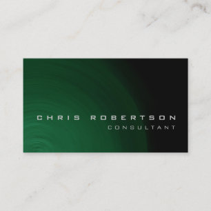 Black Green Abstract Consultant Business Card