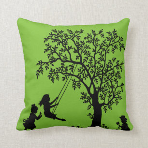 Black green Abstract Tree kids playing pillow