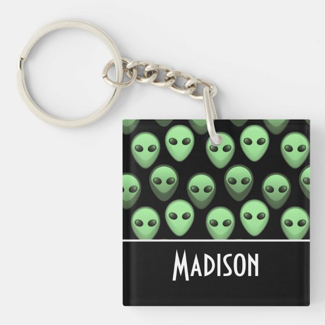 Black & Green Alien Keychain (Front)