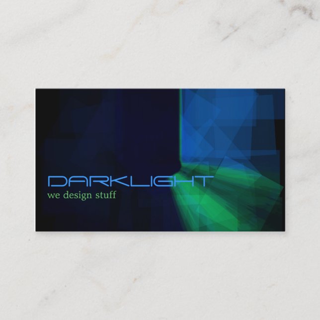 Black-Green-Blue Abstract Minimalist Design Business Card (Front)
