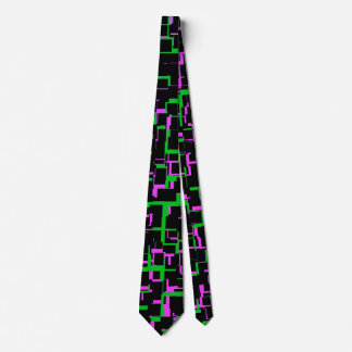Black Green Blue Purple Pattern Tie