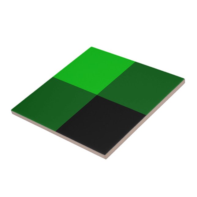 Black Green Check Ceramic Tile (Side)
