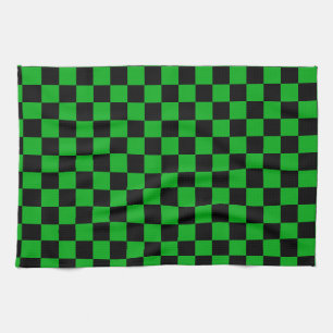 Black Green Chequered Kitchen Towel
