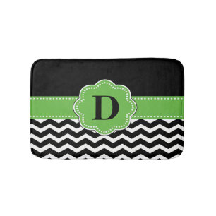 Black Green Chevron Rug
