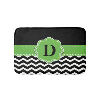 Black Green Chevron Rug