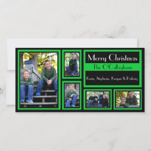 Black & Green Christmas Card - 5 Photos