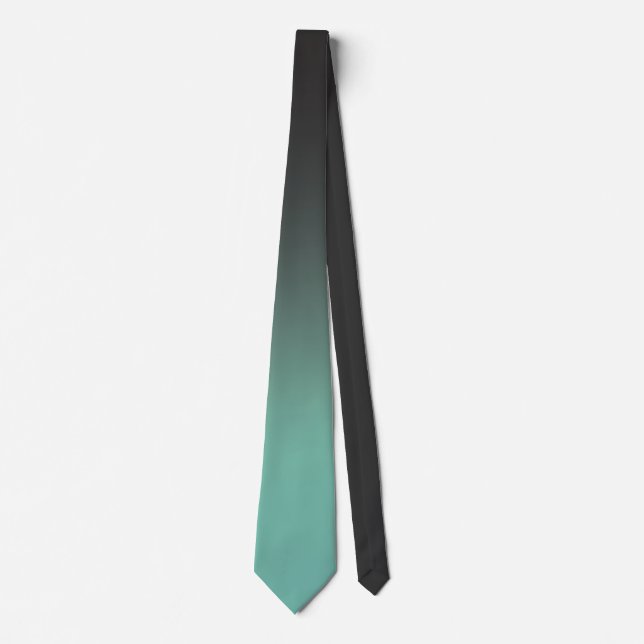 Black Green Colourful Ombre Gradient Tie (Front)