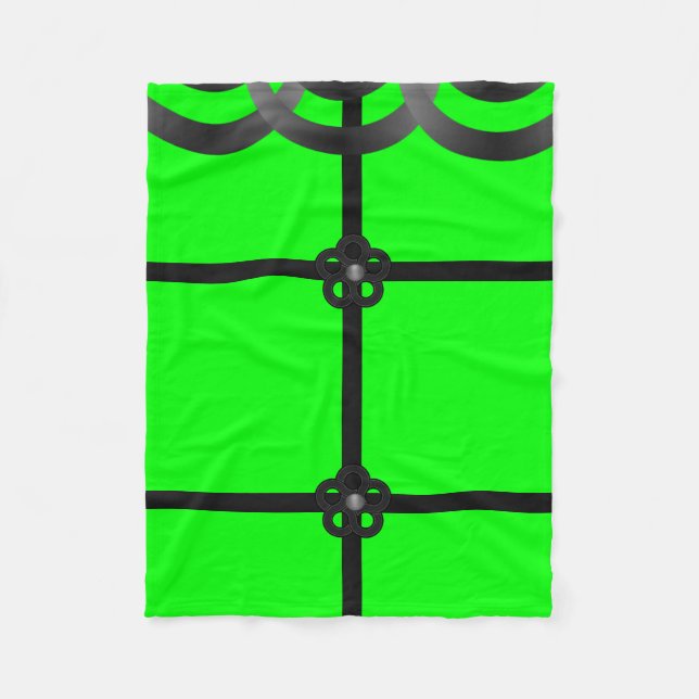 black green custom fleece blanket (Front)