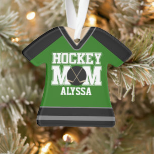 Black/Green Custom Hockey Maman Jersey