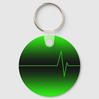 Black Green EKG Keychain