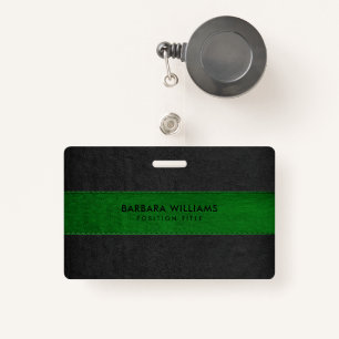 Black & Green Faux Leather Badge