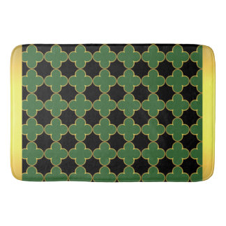 Black Green & Gold Bath Mat