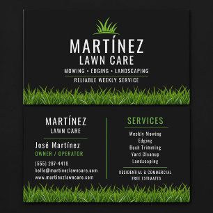 Black & Green Lawn Care Landscaping  Business Card