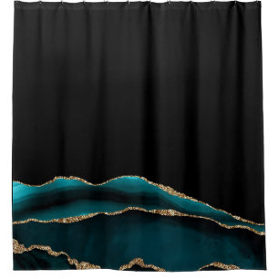 Black Green Marble Gilded Agate